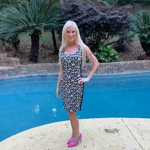 Diane von Furstenberg scoopneck leopard dress